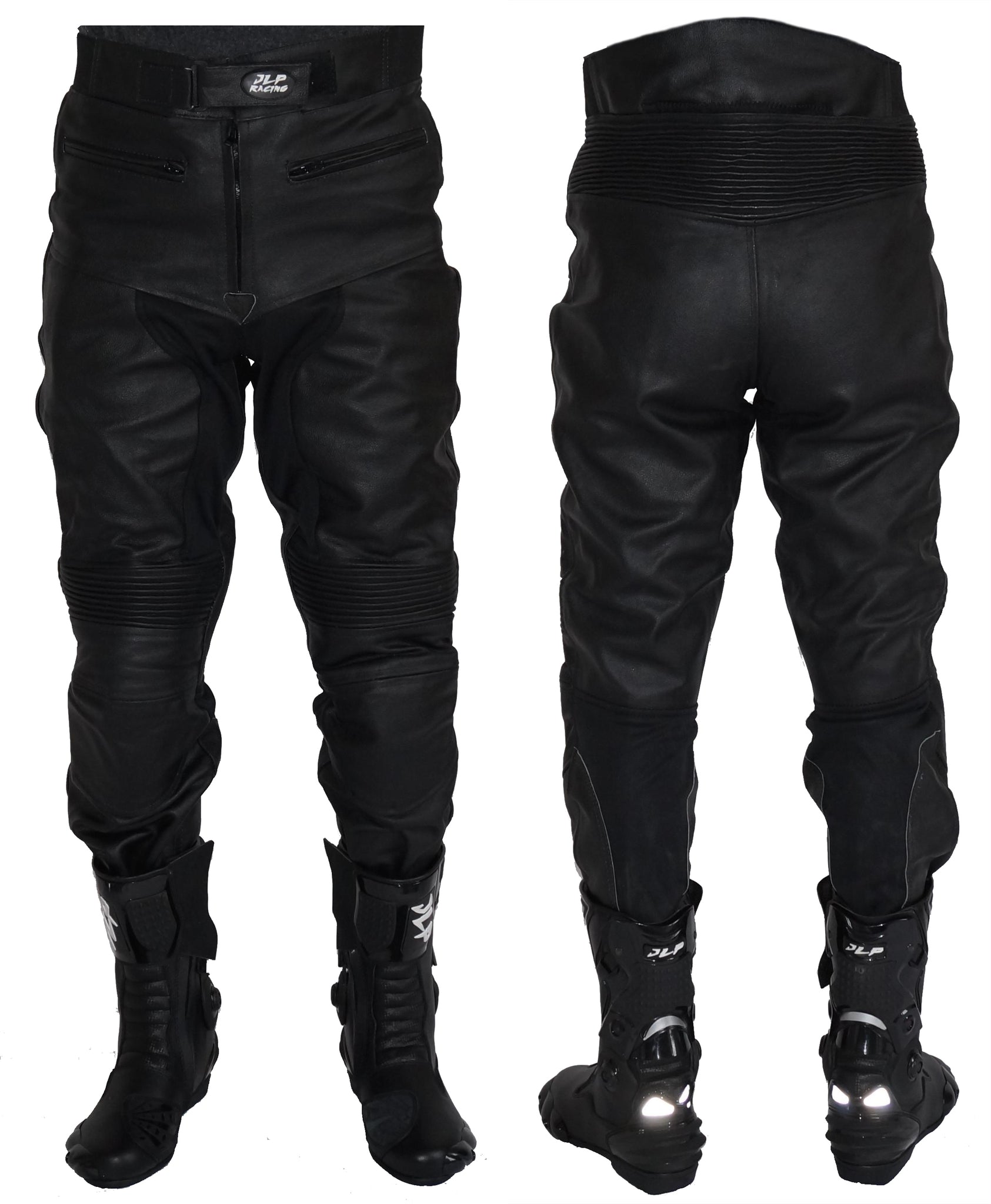 Texpeed Pantalon moto cuir homme - De tourisme en cuir pour moto Cruiser  racing avec protection authentique biker CE armor (EN 1621-1) Noir - (L