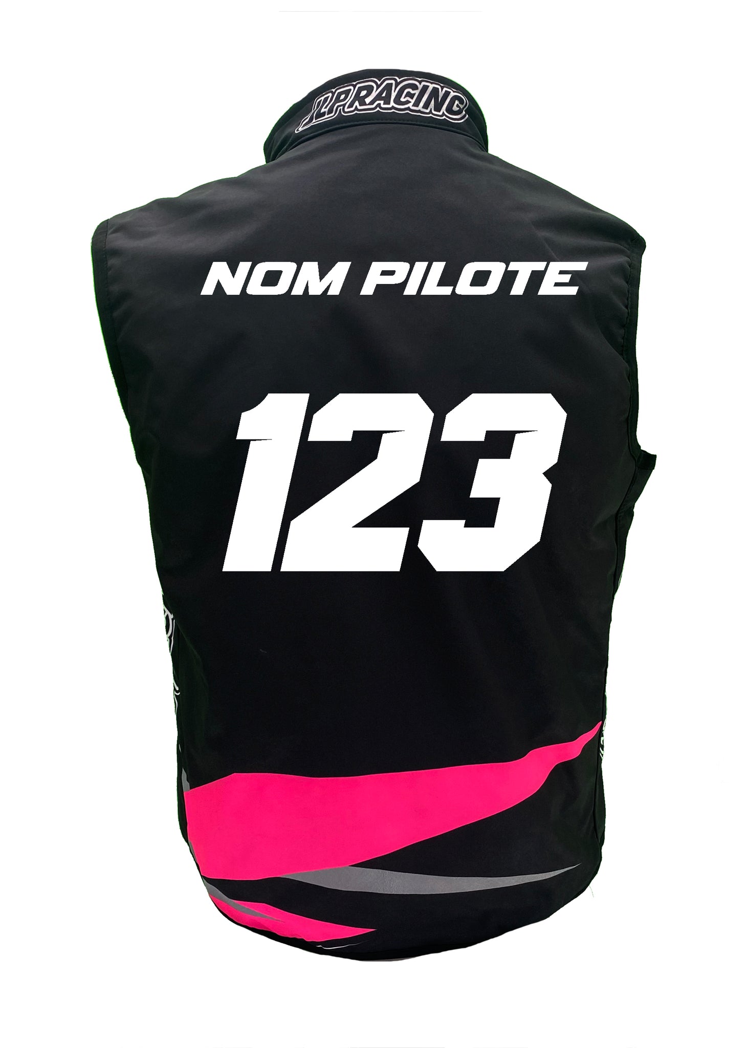 VESTE SOFTSHELL SANS MANCHES BODYWARMER NOIR ROSE FLUO MOTO CROSS