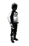 TENUE PANTALON MAILLOT GANTS MOTO CROSS QUAD ENDURO VTT BMX MTB BLANC NOIR STRIPES JLP RACING