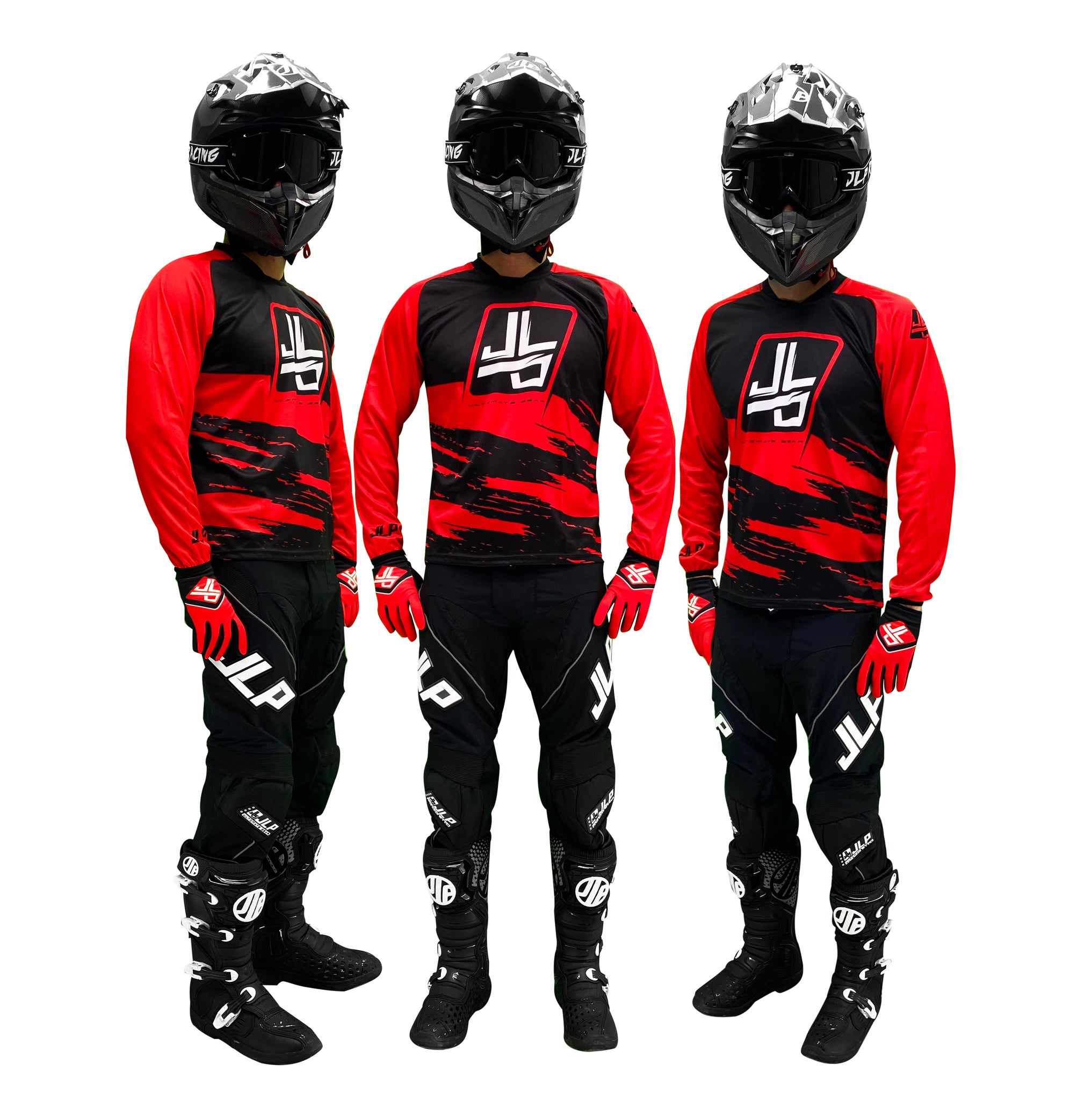 TENUE ENFANT PANTALON MAILLOT GANTS MOTO CROSS QUAD ENDURO VTT BMX MTB ENFANT SNATCH ROUGE JLP RACING